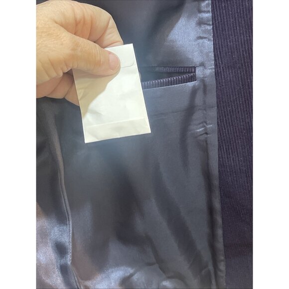 Lands End Royal Purple 100% WOOL Corduroy Blazer Sport Coat‎ Jacket Mens 41R - Picture 14 of 16